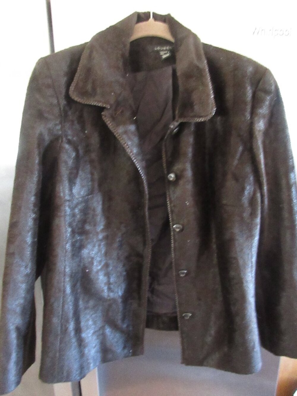 Louben Canada  brown blazer jacket faux fur short hair 8 s crop